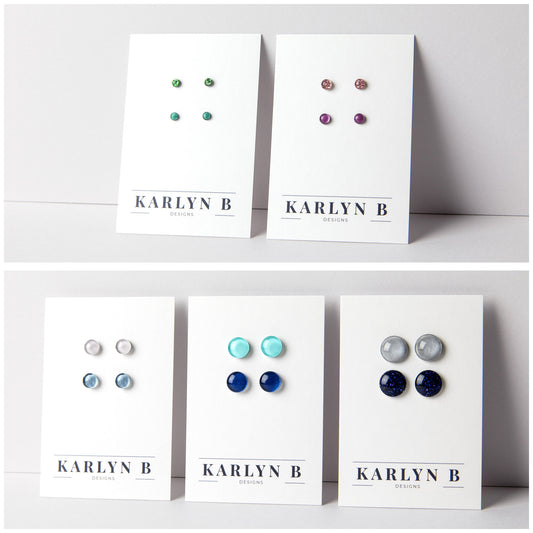 Build Your Own Two Pair Set of Colorful Stud Earrings