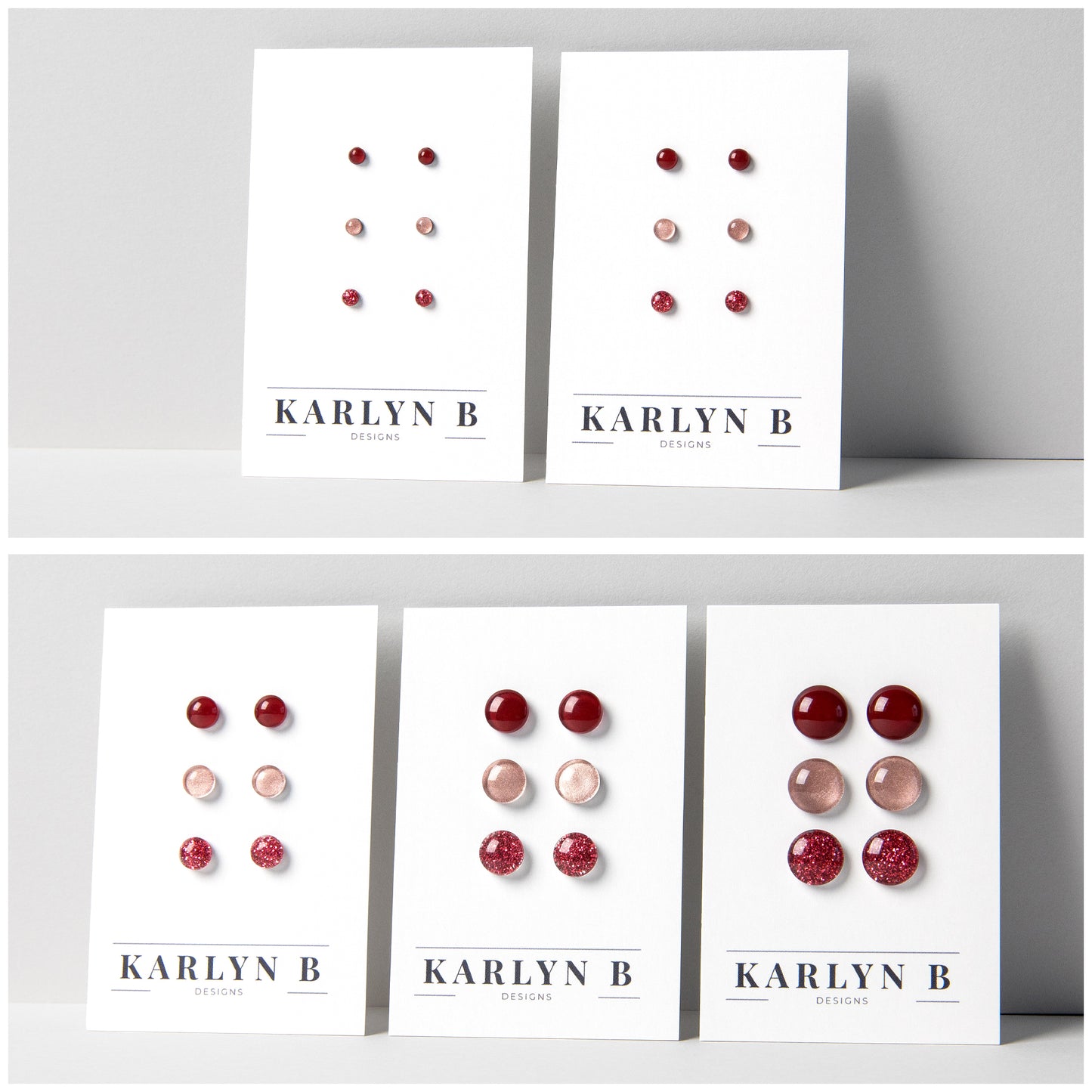 Three Pair Set of Colorful Stud Earrings