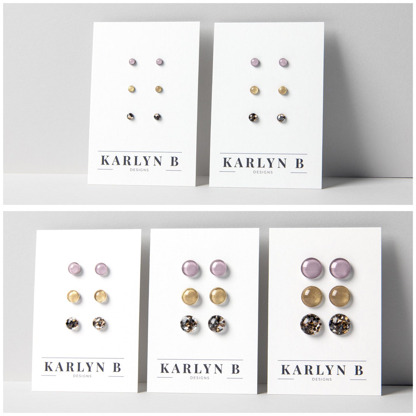 Three Pair Set of Colorful Stud Earrings