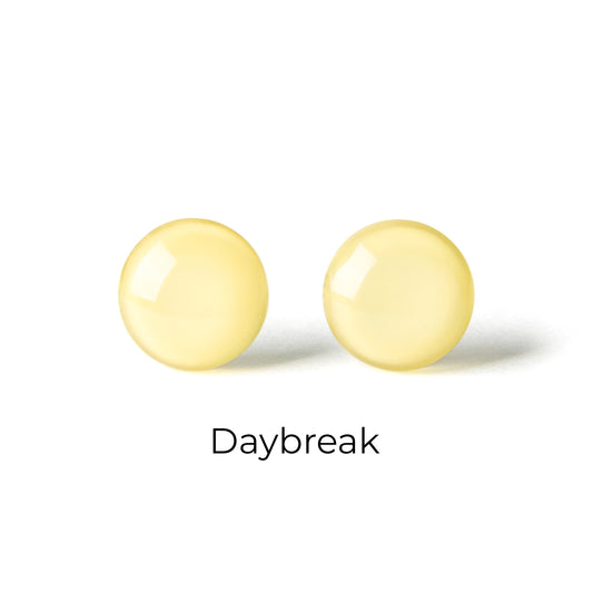Color Dot Stud Earrings in Light Yellow