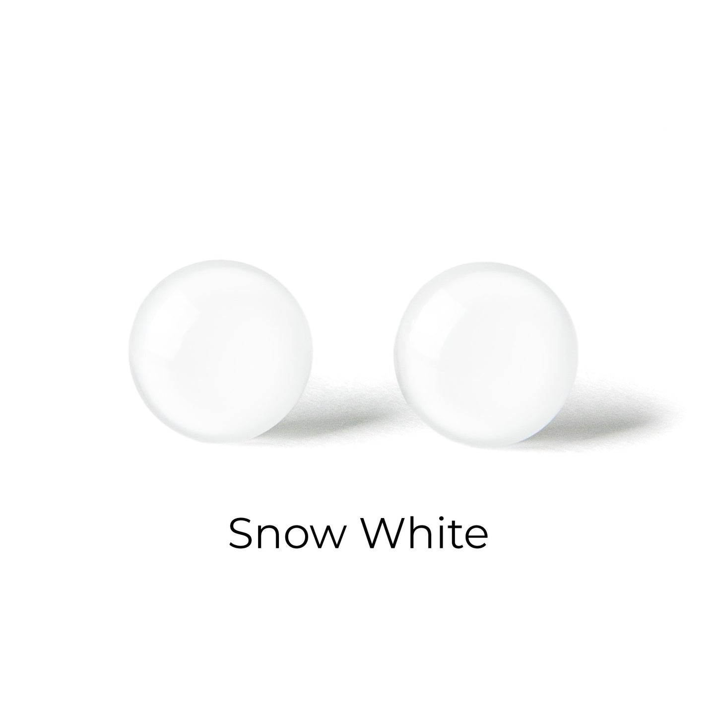 Color Dot Stud Earrings in White