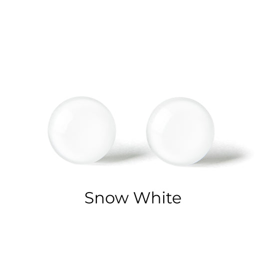 Color Dot Stud Earrings in White