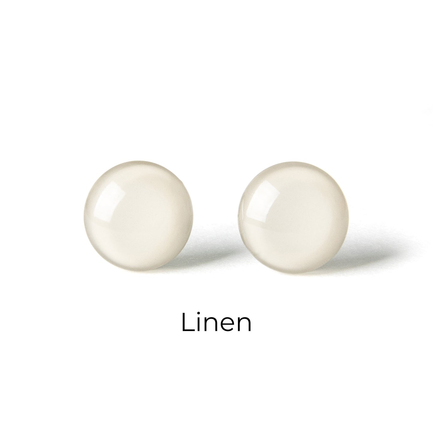 Color Dot Stud Earrings in Beige