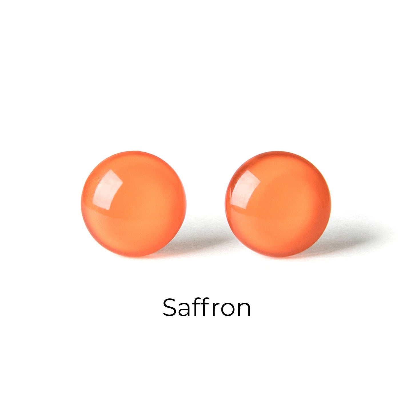 Color Dot Stud Earrings in Orange