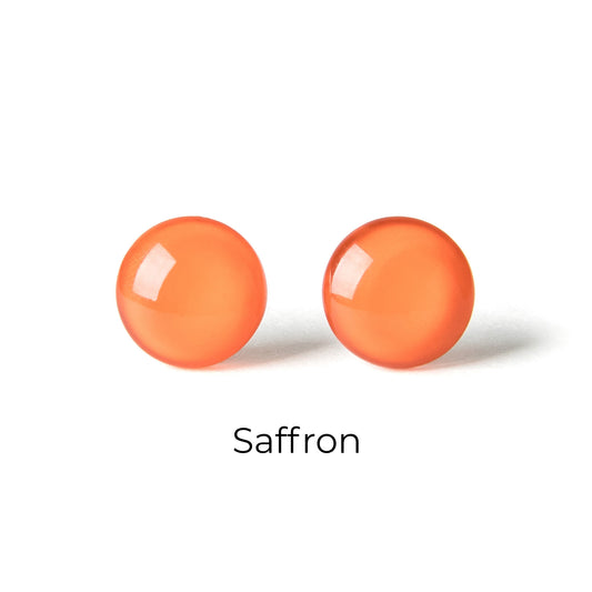 Color Dot Stud Earrings in Orange