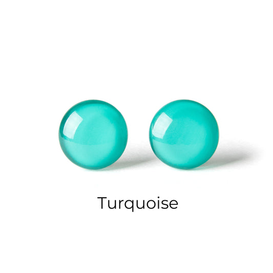 Color Dot Stud Earrings in Turquoise