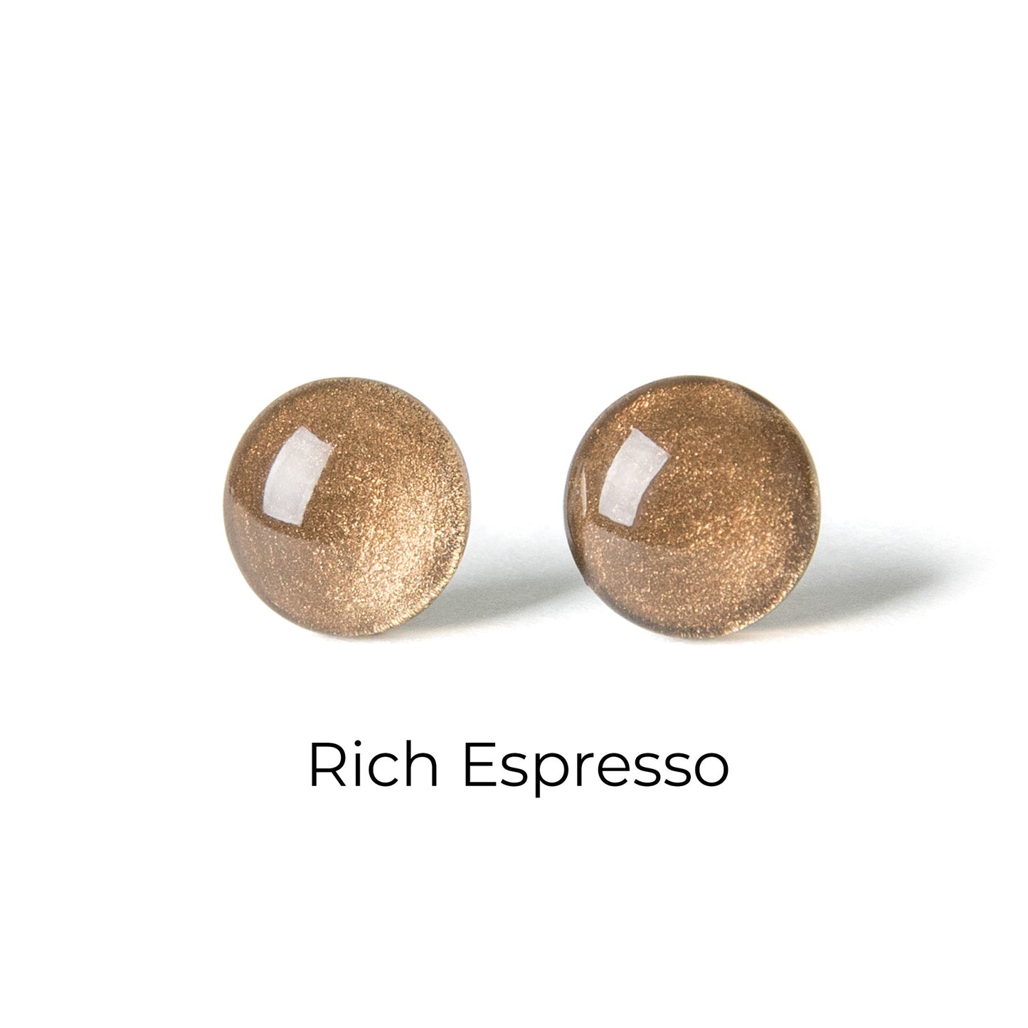 Color Dot Stud Earrings in Brown Shimmer