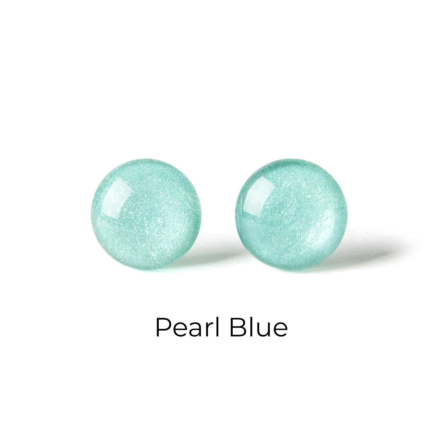 Color Dot Stud Earrings in Blue Shimmer
