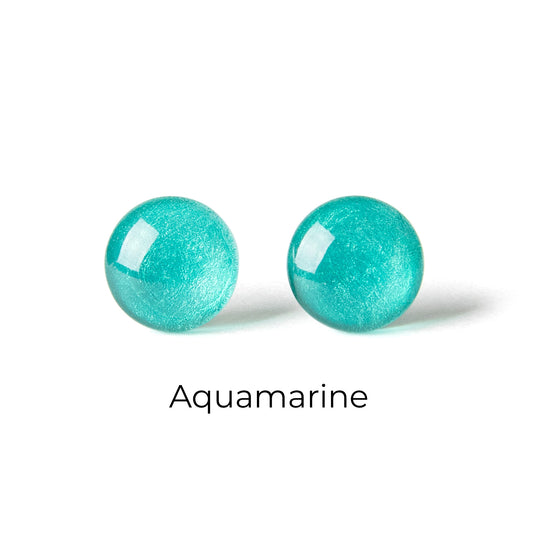 Color Dot Stud Earrings in Turquoise Shimmer