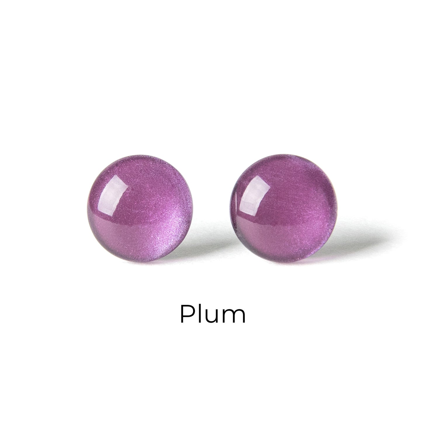 Color Dot Stud Earrings in Purple Shimmer
