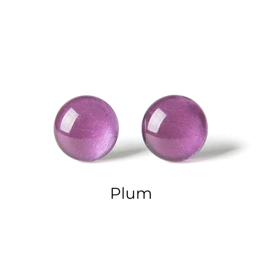 Color Dot Stud Earrings in Purple Shimmer