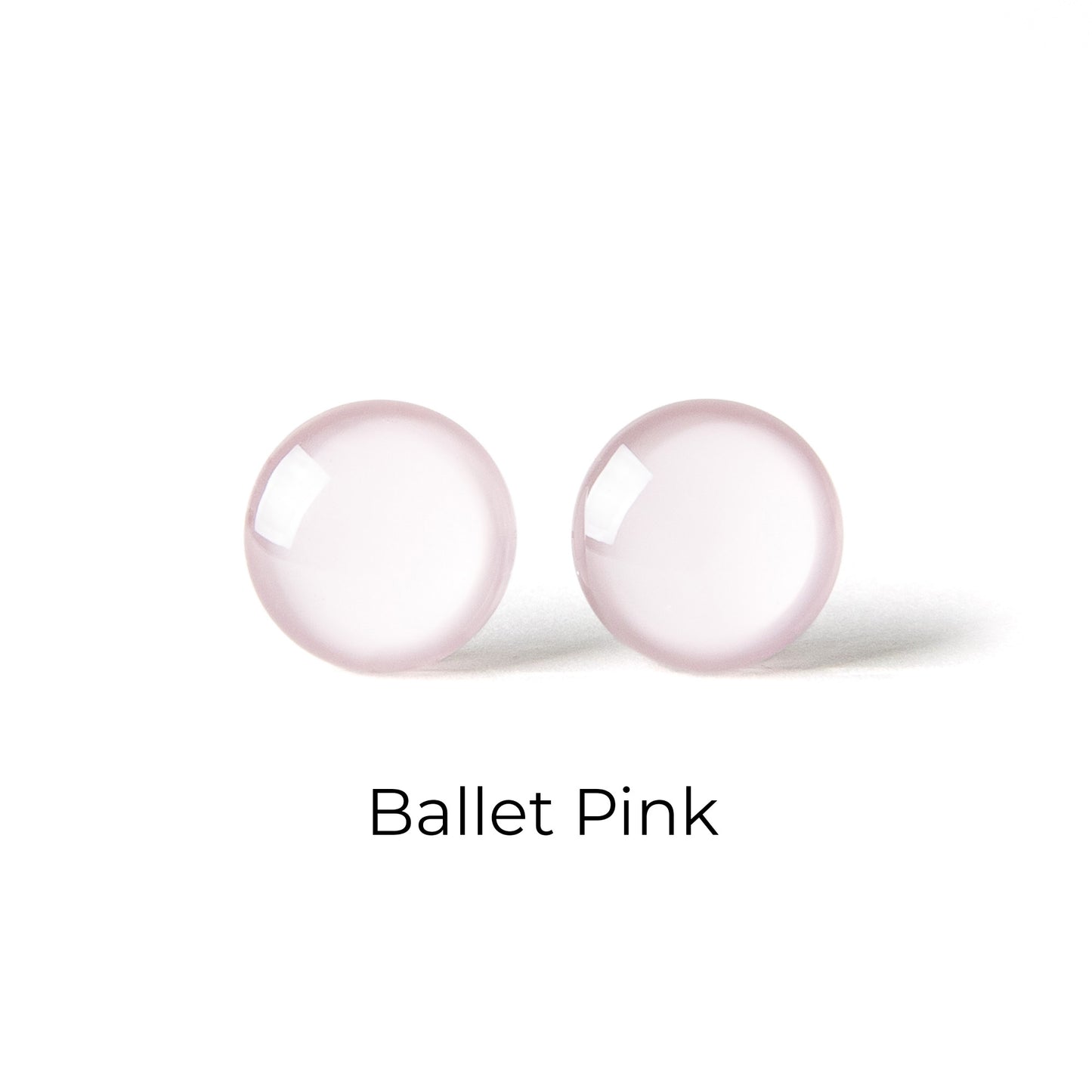 Color Dot Stud Earrings in Pink