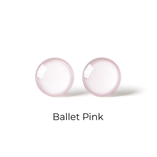 Color Dot Stud Earrings in Pink