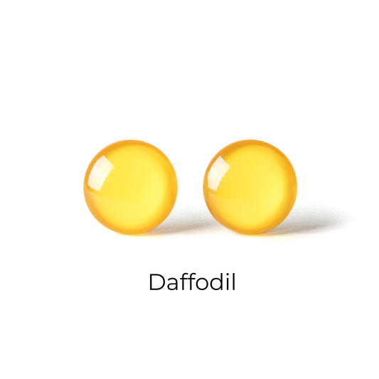 Color Dot Stud Earrings in Yellow