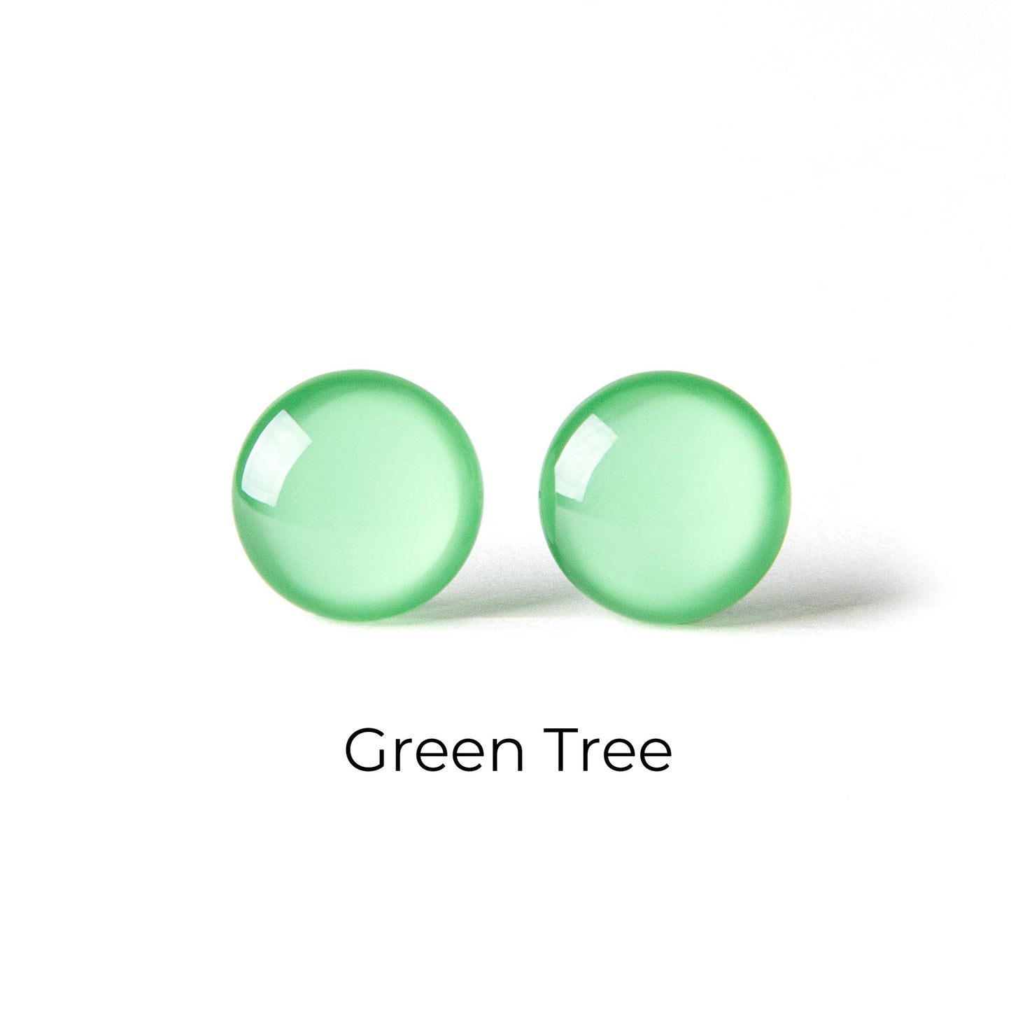 Color Dot Stud Earrings in Green