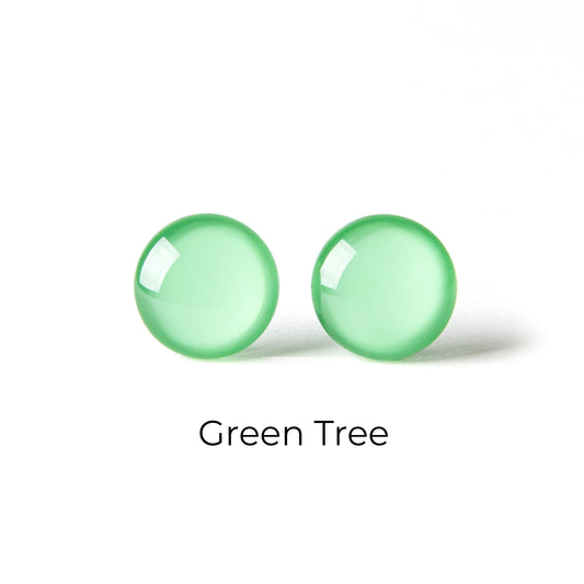 Color Dot Stud Earrings in Green