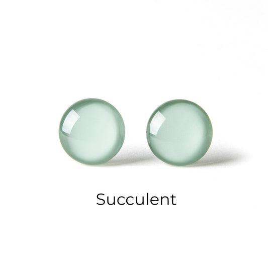 Color Dot Stud Earrings in Green