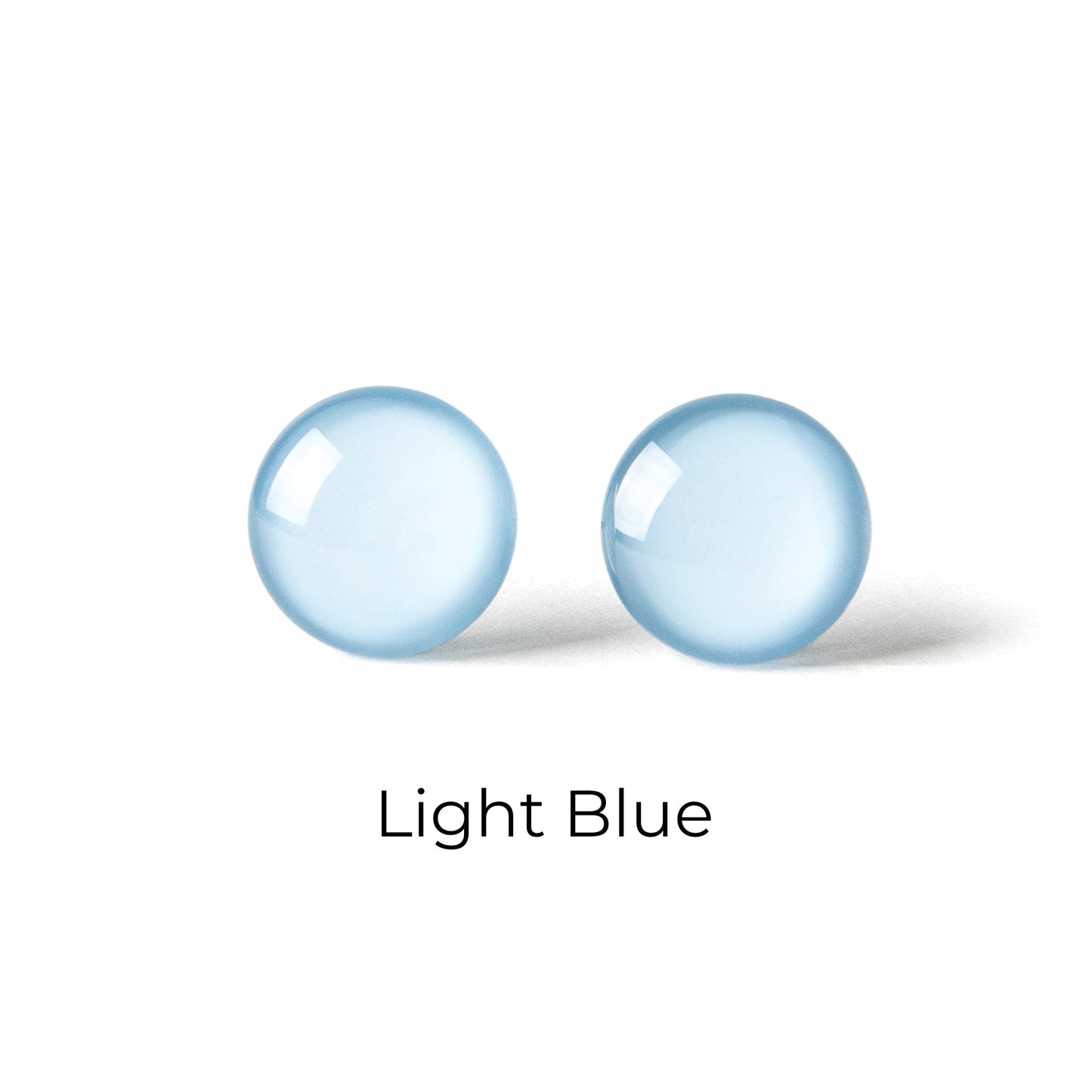 Color Dot Stud Earrings in Light Blue