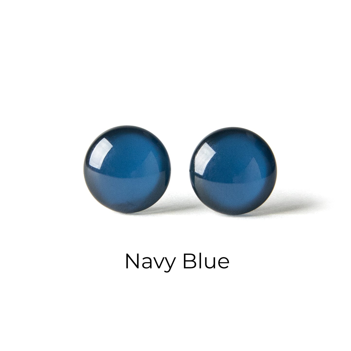 Color Dot Stud Earrings in Dark Blue