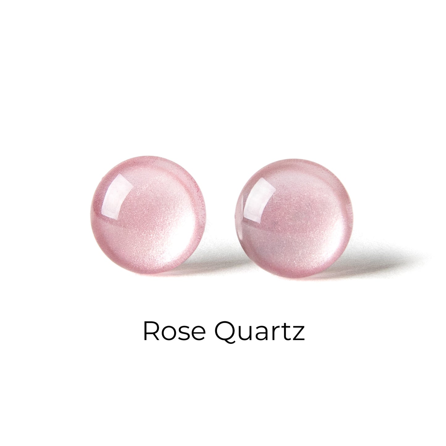 Color Dot Stud Earrings in Pink Shimmer