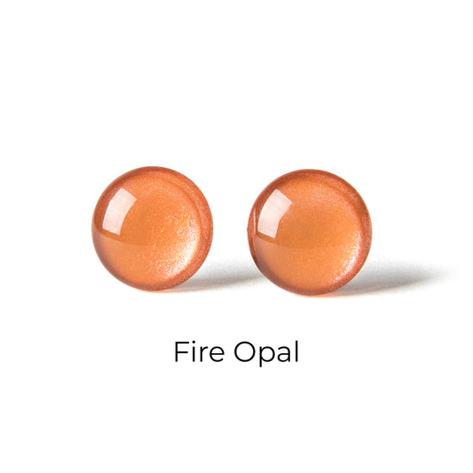 Color Dot Stud Earrings in Orange Shimmer