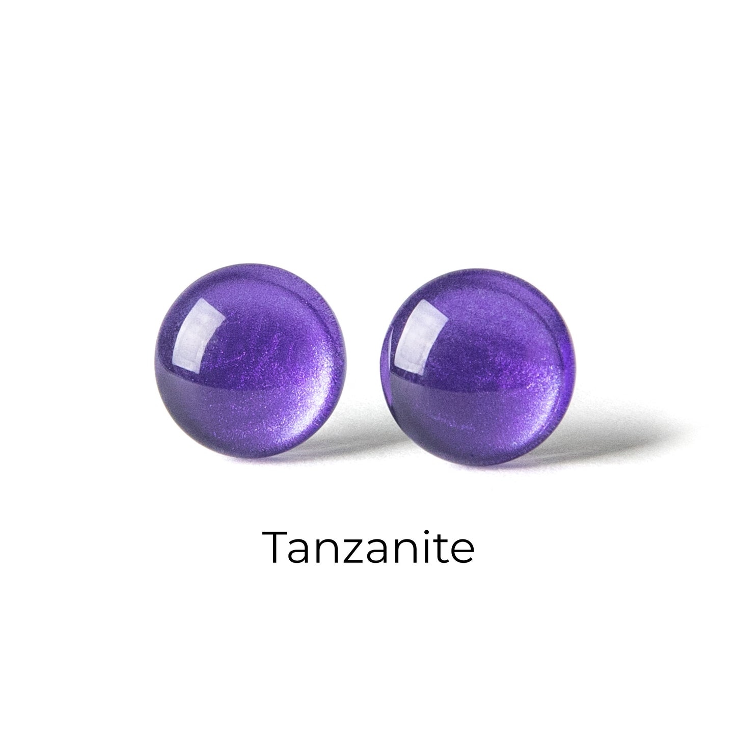 Color Dot Stud Earrings in Purple Shimmer