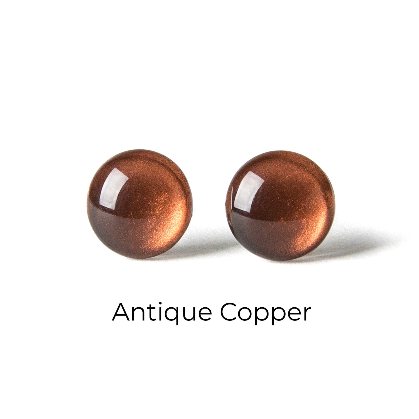 Color Dot Stud Earrings in Copper Shimmer