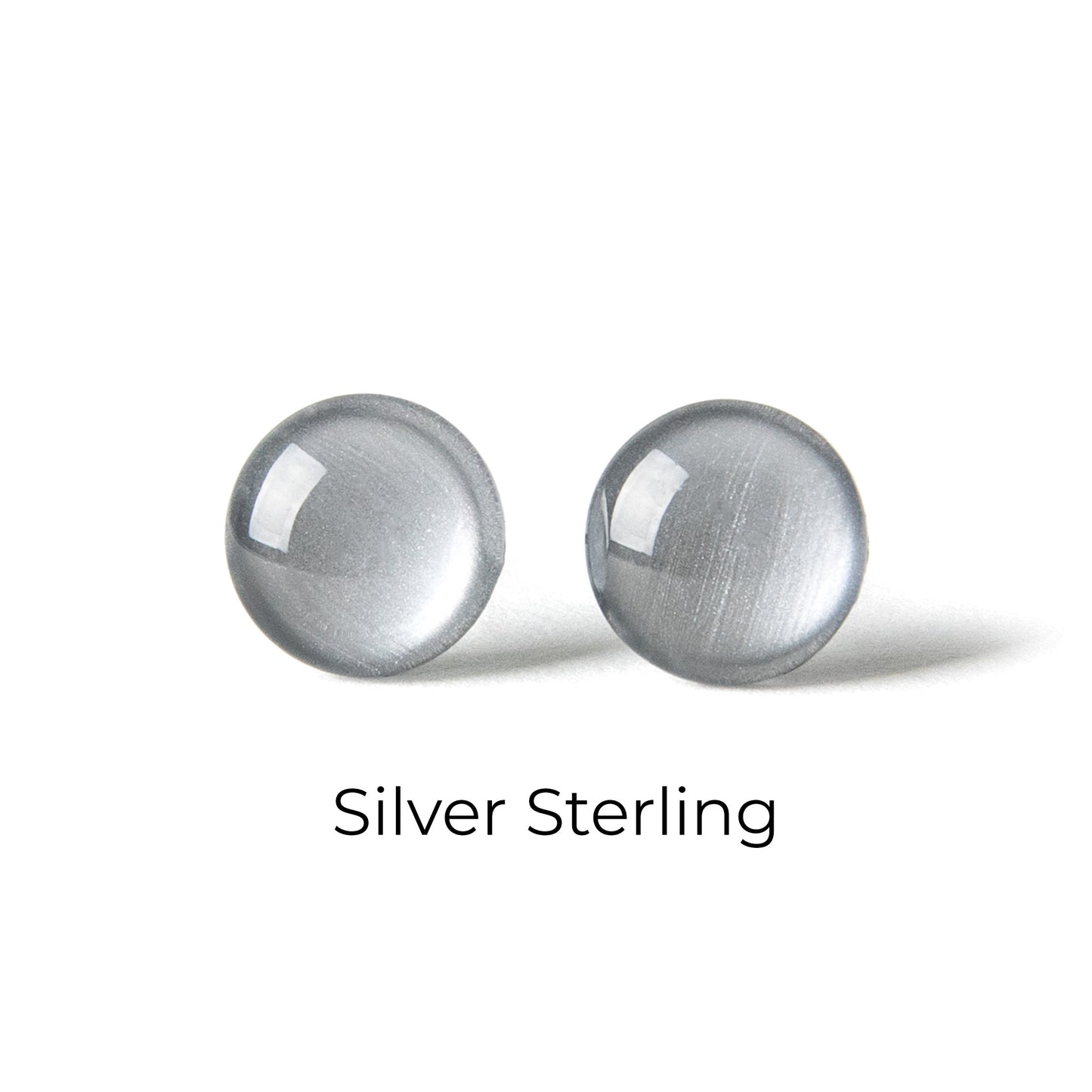 Color Dot Stud Earrings in Silver Shimmer