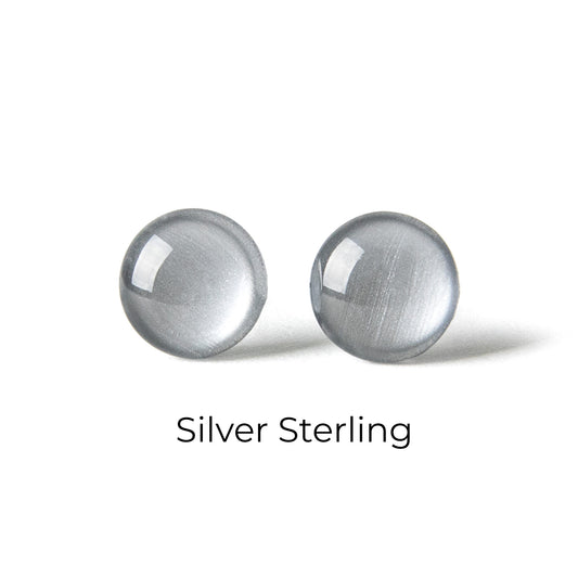 Color Dot Stud Earrings in Silver Shimmer