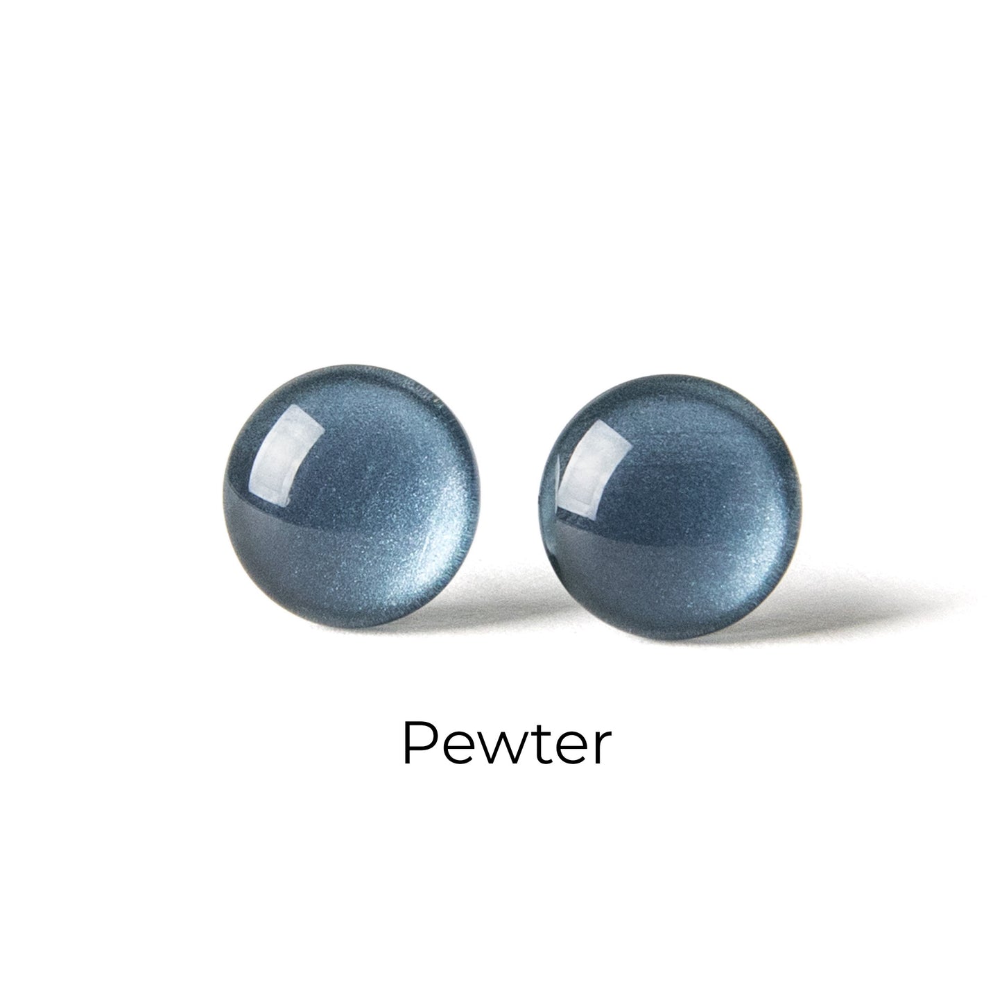 Color Dot Stud Earrings in Pewter Shimmer