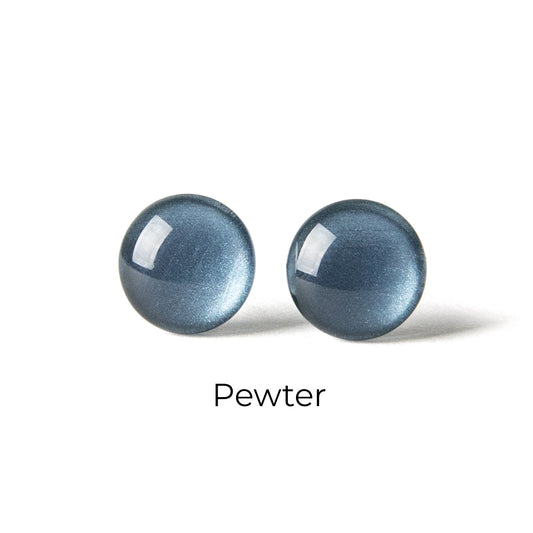 Color Dot Stud Earrings in Pewter Shimmer