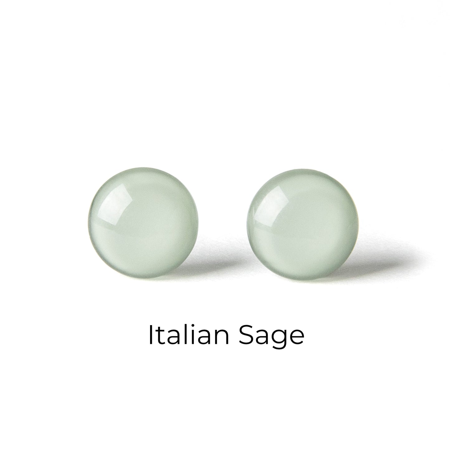 Color Dot Stud Earrings in Green