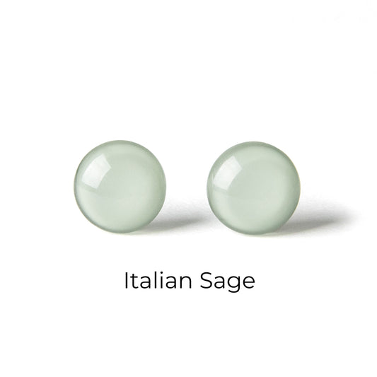 Color Dot Stud Earrings in Green