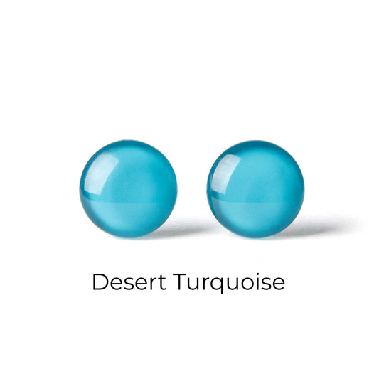 Color Dot Stud Earrings in Turquoise