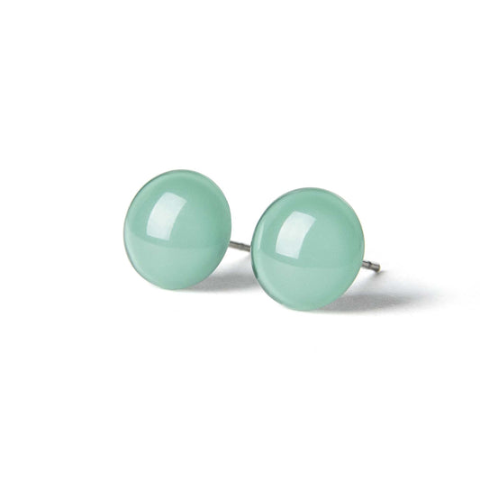 Color Dot Stud Earrings in Green