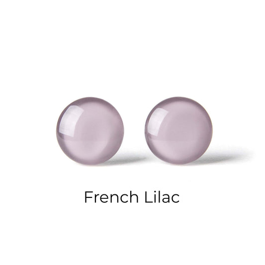 Color Dot Stud Earrings in Lilac