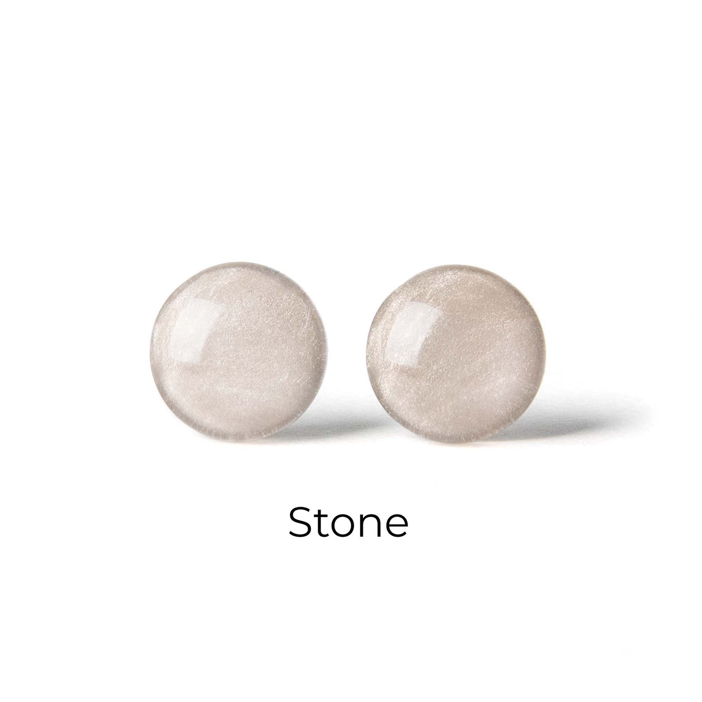 Color Dot Stud Earrings in Beige Shimmer