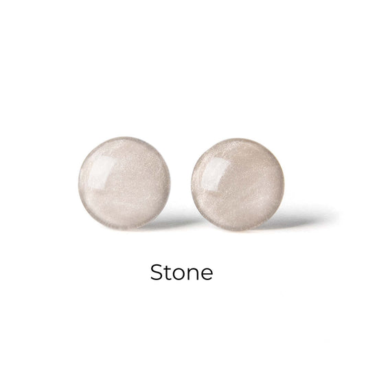 Color Dot Stud Earrings in Beige Shimmer