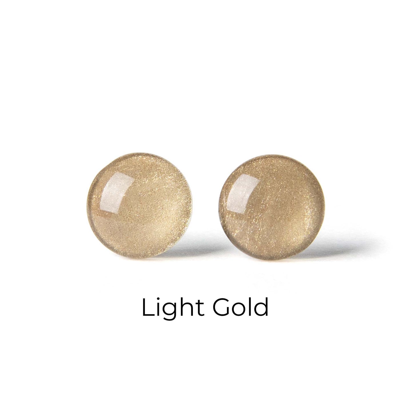Color Dot Stud Earrings in Light Gold Shimmer