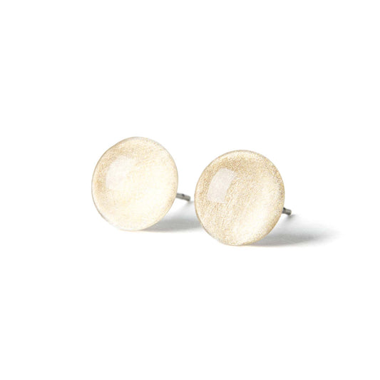 Color Dot Stud Earrings in Light Gold Shimmer