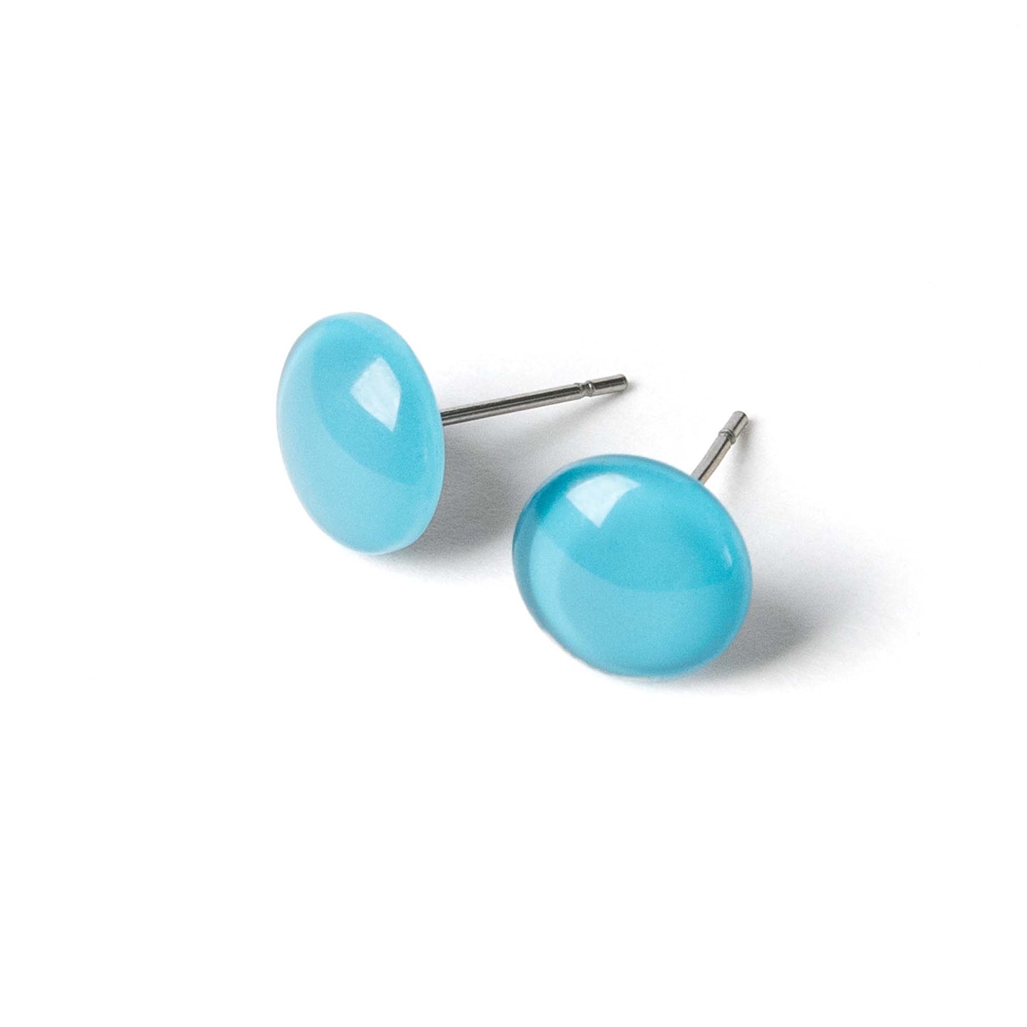 Color Dot Stud Earrings in Turquoise
