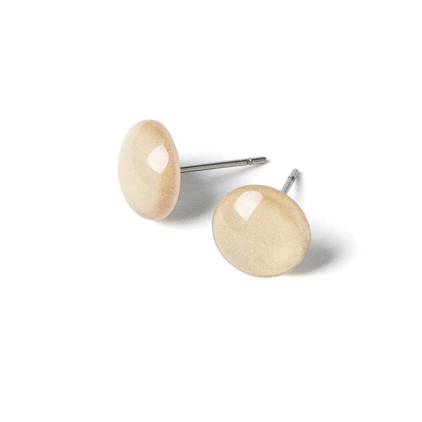 Color Dot Stud Earrings in Light Gold Shimmer