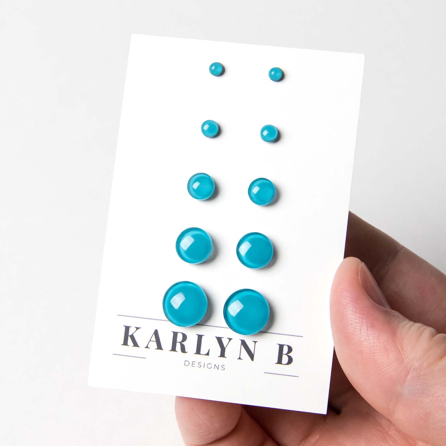 Color Dot Stud Earrings in Turquoise