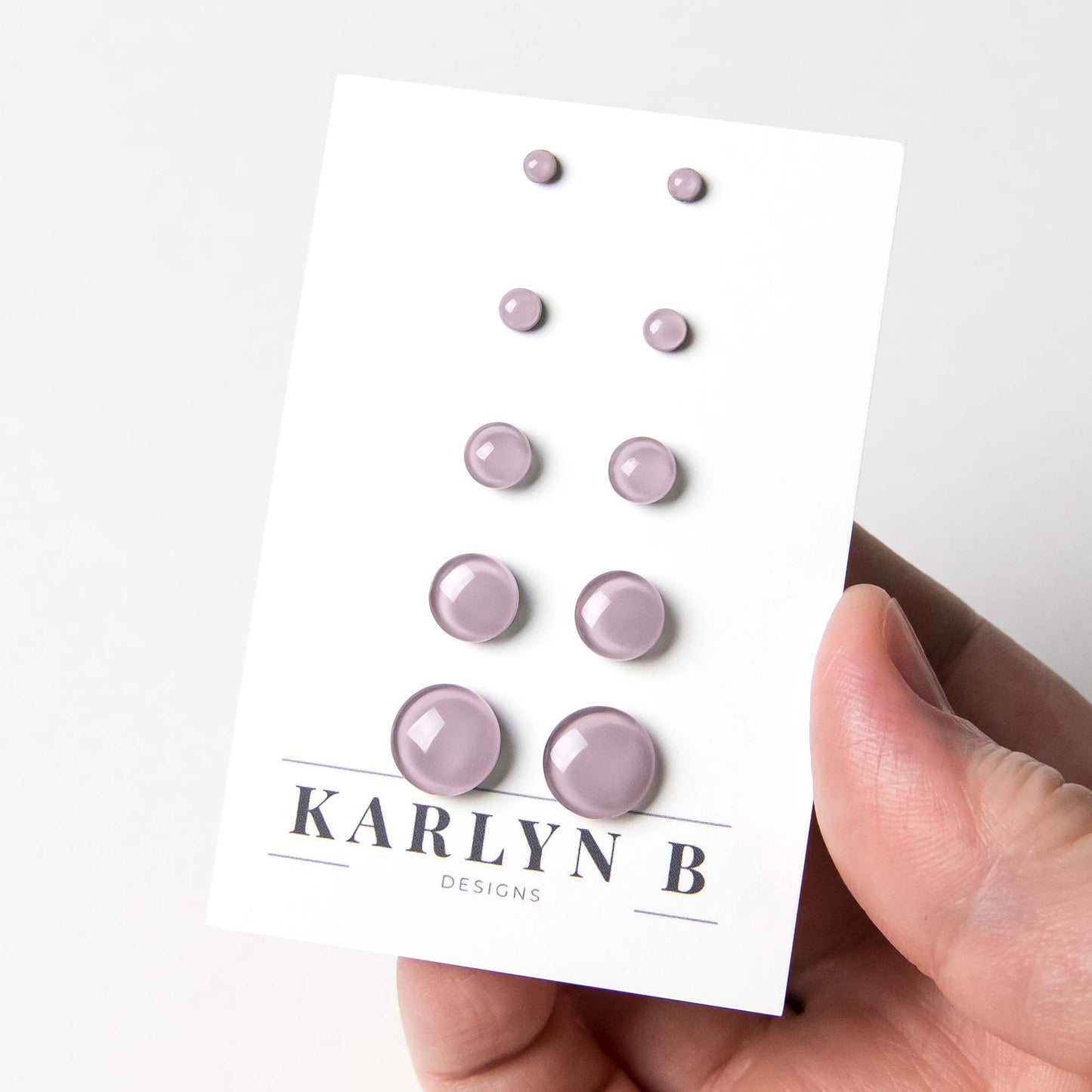 Color Dot Stud Earrings in Lilac