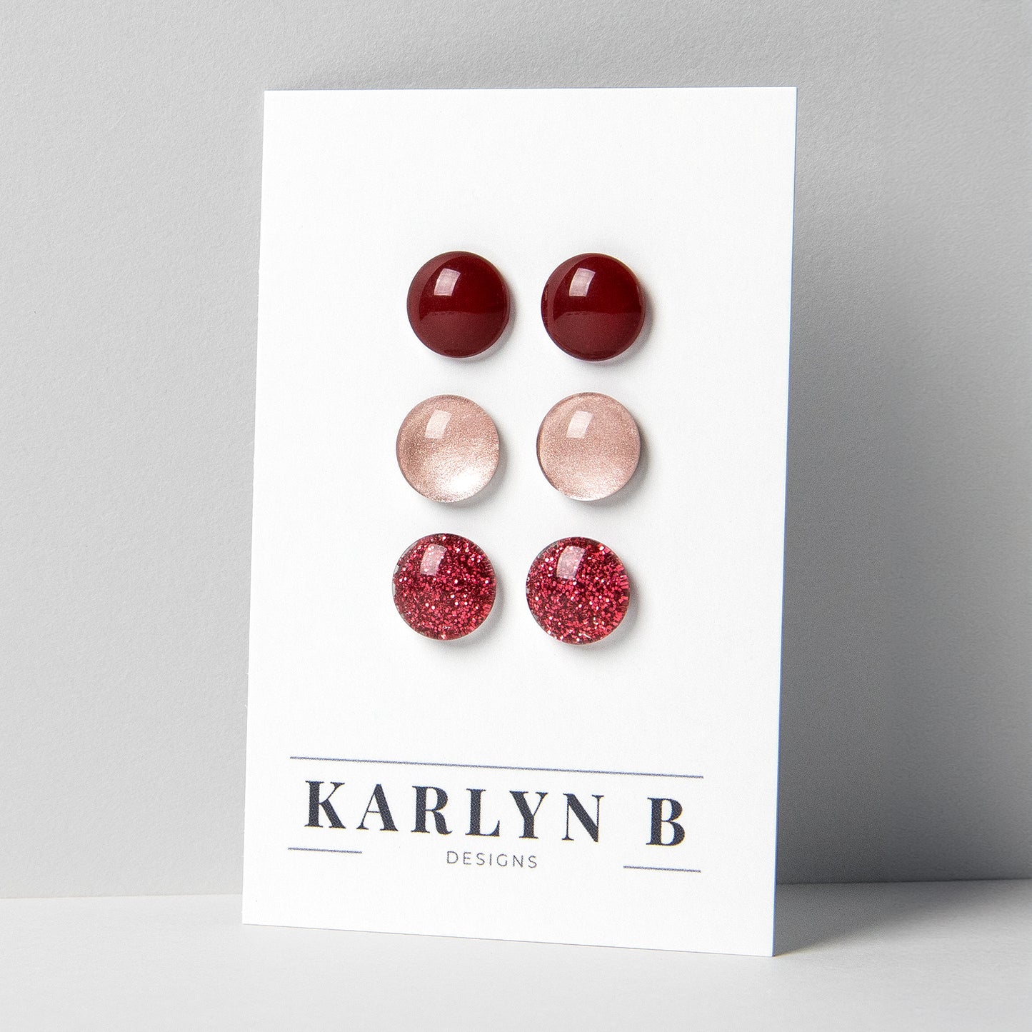 Three Pair Set of Colorful Stud Earrings