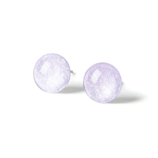 Color Dot Stud Earrings in Purple Shimmer