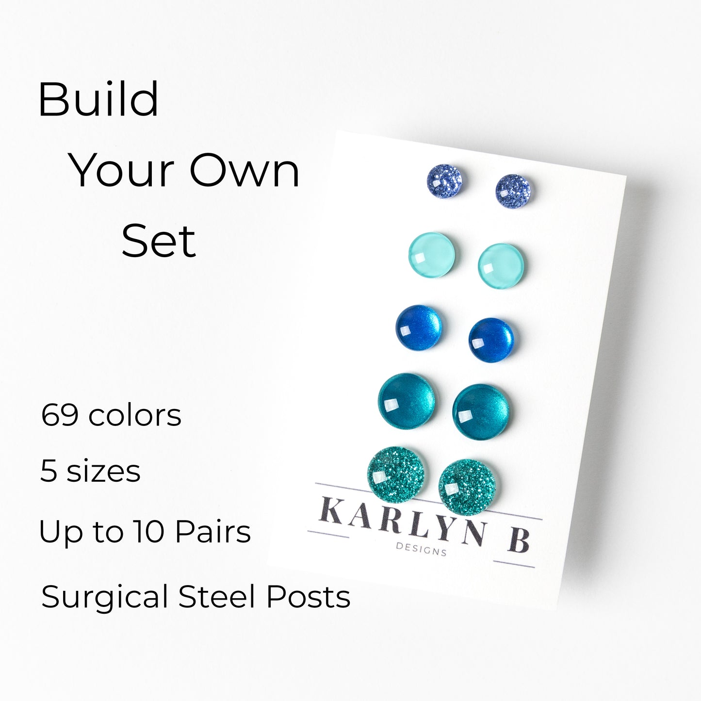 Build Your Own Set of Colorful Stud Earrings with Surgical Steel Posts