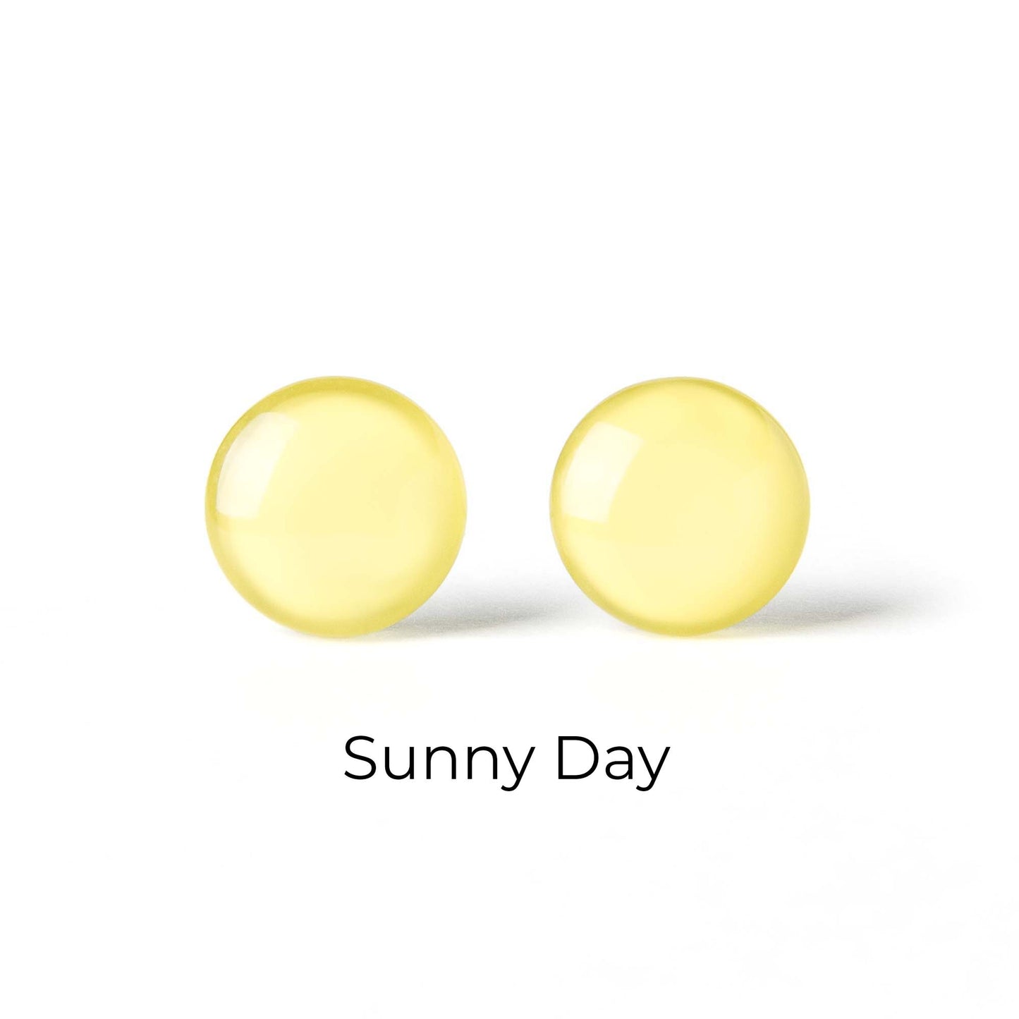 Color Dot Stud Earrings in Yellow