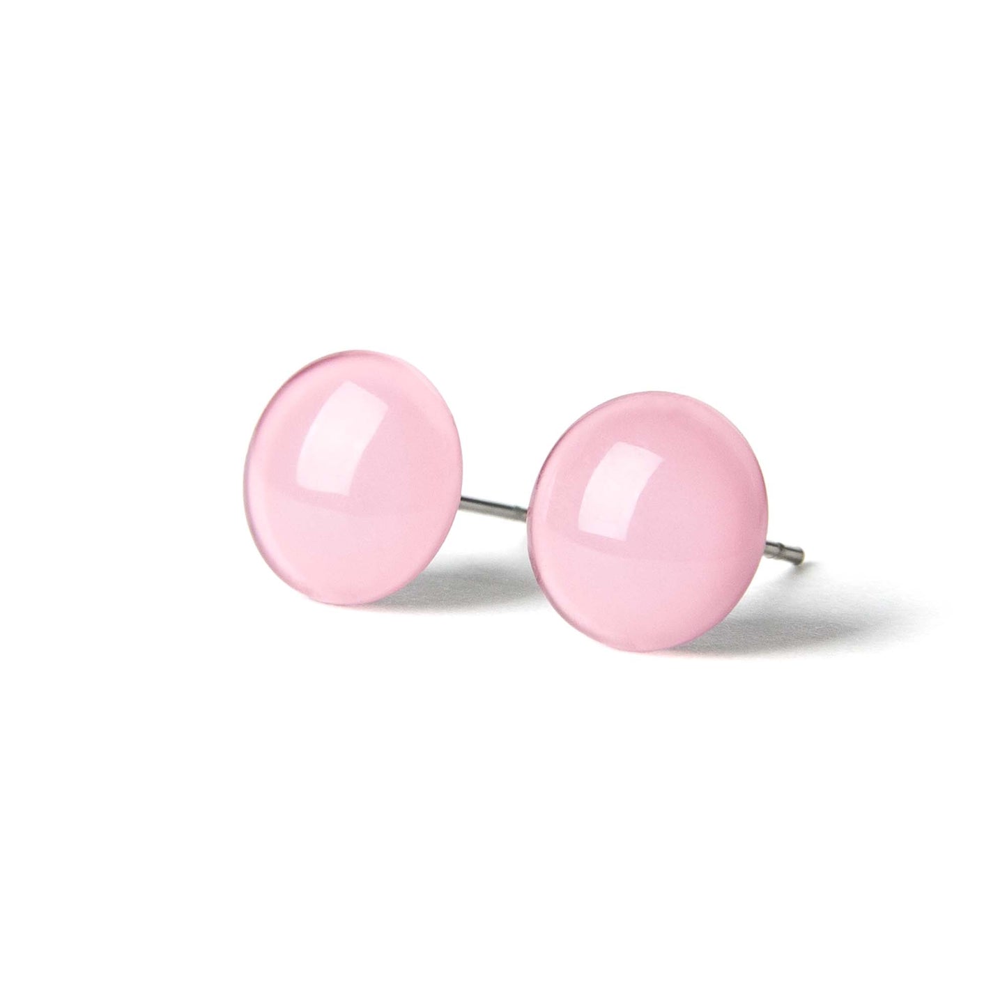 Color Dot Stud Earrings in Rose Pink