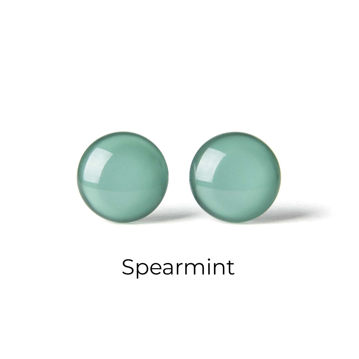 Color Dot Stud Earrings in Green